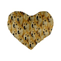 Face Cute Dog Standard 16  Premium Heart Shape Cushions