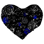 Blue mind Large 19  Premium Heart Shape Cushions Front