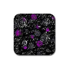 Purple mind Rubber Square Coaster (4 pack) 