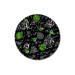 Green Mind Magnet 3  (round) by Valentinaart