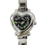 Green mind Heart Italian Charm Watch Front