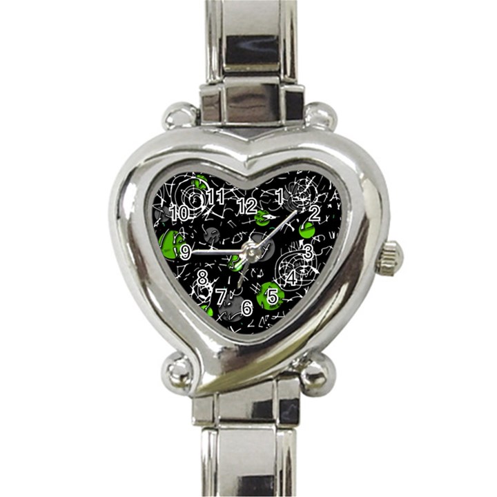 Green mind Heart Italian Charm Watch