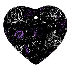 Abstract Mind - Purple Heart Ornament (2 Sides) by Valentinaart