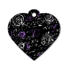 Abstract Mind - Purple Dog Tag Heart (two Sides) by Valentinaart