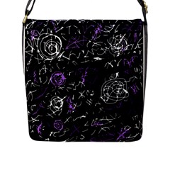 Abstract Mind - Purple Flap Messenger Bag (l)  by Valentinaart