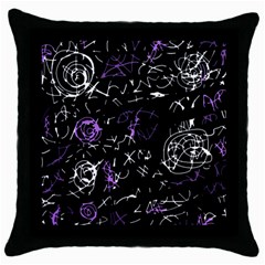 Abstract Mind - Purple Throw Pillow Case (black) by Valentinaart