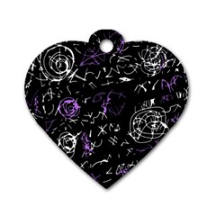 Abstract Mind - Purple Dog Tag Heart (one Side) by Valentinaart