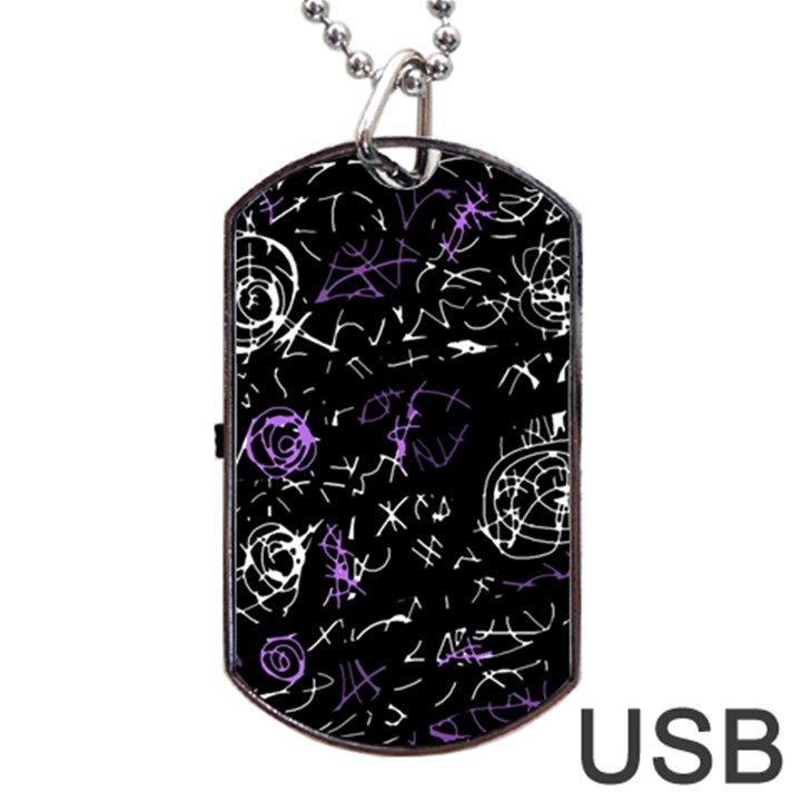 Abstract mind - purple Dog Tag USB Flash (Two Sides) 