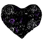 Abstract mind - purple Large 19  Premium Heart Shape Cushions Front