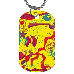 Yellow Confusion Dog Tag (one Side) by Valentinaart