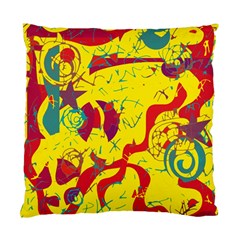 Yellow Confusion Standard Cushion Case (two Sides) by Valentinaart