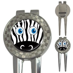 Blue Eye Zebra 3-in-1 Golf Divots by Valentinaart