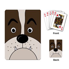 Bulldog Face Playing Card by Valentinaart