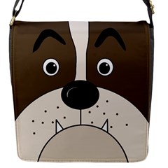 Bulldog Face Flap Messenger Bag (s) by Valentinaart