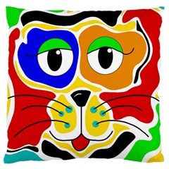 Colorful cat Large Cushion Case (Two Sides)