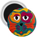 Colorful cat 2  3  Magnets Front