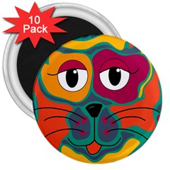 Colorful Cat 2  3  Magnets (10 Pack)  by Valentinaart