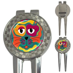 Colorful Cat 2  3-in-1 Golf Divots by Valentinaart