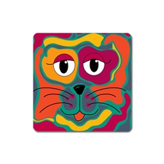 Colorful Cat 2  Square Magnet by Valentinaart