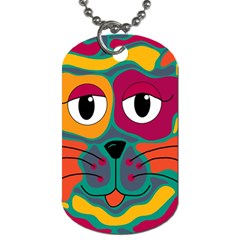 Colorful Cat 2  Dog Tag (one Side) by Valentinaart