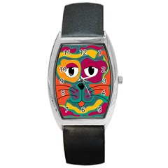 Colorful Cat 2  Barrel Style Metal Watch