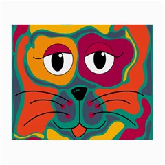 Colorful Cat 2  Small Glasses Cloth by Valentinaart
