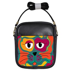 Colorful Cat 2  Girls Sling Bags by Valentinaart