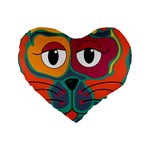 Colorful cat 2  Standard 16  Premium Heart Shape Cushions Front