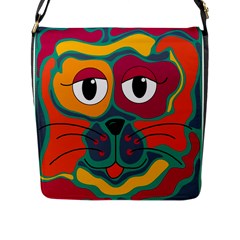 Colorful Cat 2  Flap Messenger Bag (l)  by Valentinaart