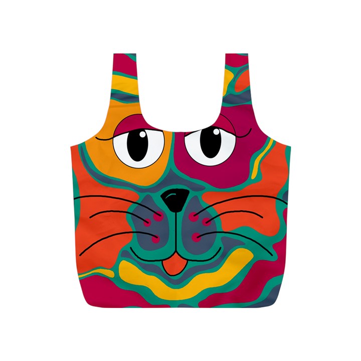 Colorful cat 2  Full Print Recycle Bags (S) 