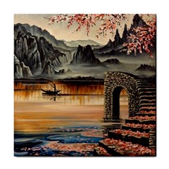 Japanese Lake Of Tranquility Tile Coasters by ArtByThree
