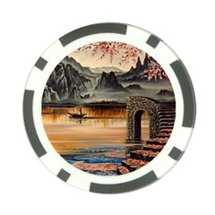 Japanese Lake Of Tranquility Poker Chip Card Guards by ArtByThree
