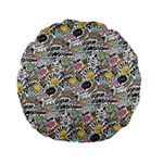 Communication Web Seamless Pattern Standard 15  Premium Flano Round Cushions Front