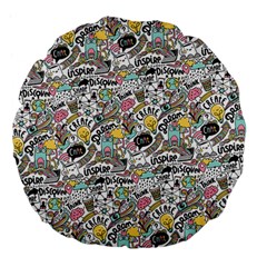 Communication Web Seamless Pattern Large 18  Premium Flano Round Cushions by kostolom3000shop