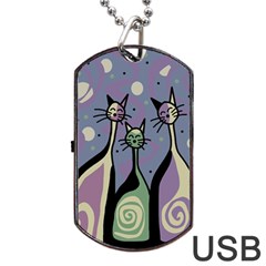 Cats Dog Tag Usb Flash (one Side) by Valentinaart