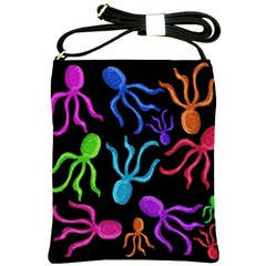 Colorful Octopuses Pattern Shoulder Sling Bags by Valentinaart