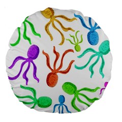 Octopuses Pattern Large 18  Premium Round Cushions