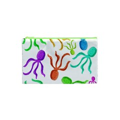 Octopuses Pattern Cosmetic Bag (xs) by Valentinaart