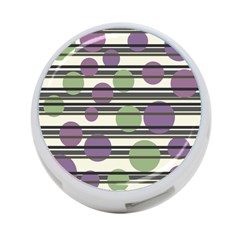 Purple And Green Elegant Pattern 4-port Usb Hub (two Sides)  by Valentinaart
