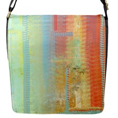 Unique Abstract In Green, Blue, Orange, Gold Flap Messenger Bag (s) by digitaldivadesigns