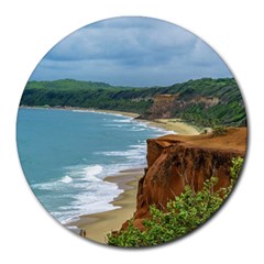 Aerial Seascape Scene Pipa Brazil Round Mousepads by dflcprints