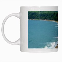 Aerial Seascape Scene Pipa Brazil White Mugs by dflcprints