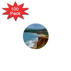 Aerial Seascape Scene Pipa Brazil 1  Mini Buttons (100 Pack)  by dflcprints