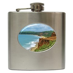 Aerial Seascape Scene Pipa Brazil Hip Flask (6 Oz) by dflcprints