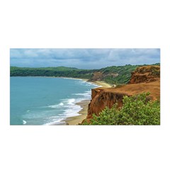 Aerial Seascape Scene Pipa Brazil Satin Wrap by dflcprints