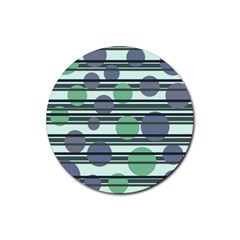 Green Simple Pattern Rubber Round Coaster (4 Pack)  by Valentinaart