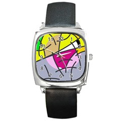 Fair Skater  Square Metal Watch by Valentinaart