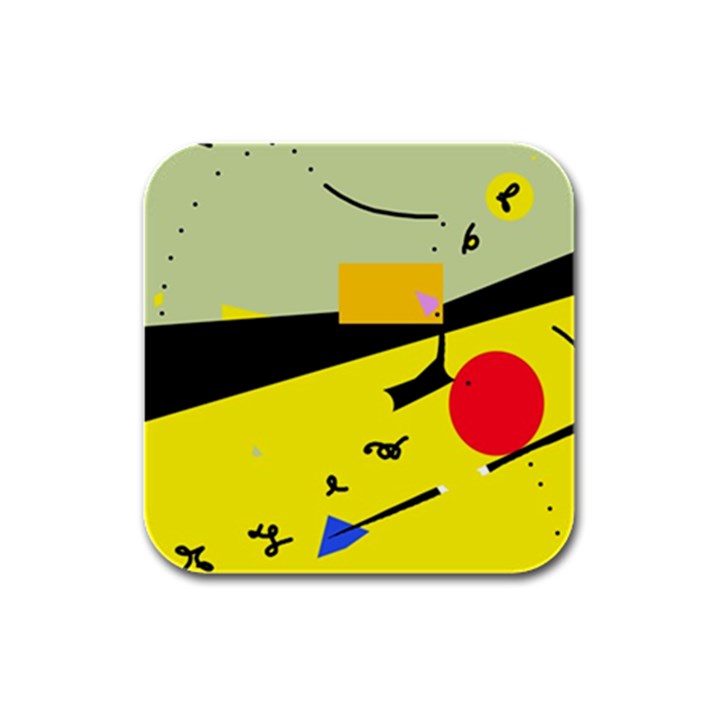 Party in the desert  Rubber Square Coaster (4 pack) 