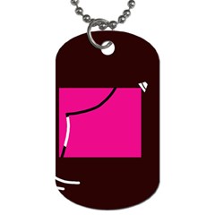 Pink Square  Dog Tag (one Side) by Valentinaart