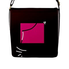 Pink Square  Flap Messenger Bag (l) 